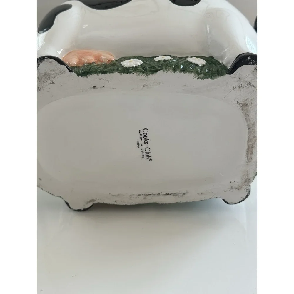 Cooks Club Kitchen Black And White Cow And Chick Vintage Cookie Jar
